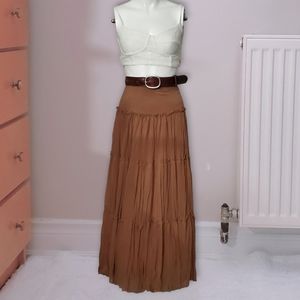 Boho Long Tule Caramel Mesh Skirt-Small (Medium fit) by Forecast (vintage)​